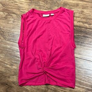 Babaton by Aritzia front knot pink crop top